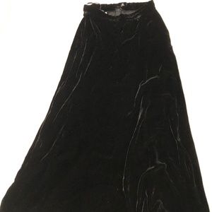 Vintage black velvet midi skirt by Kenar Studios